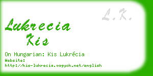 lukrecia kis business card